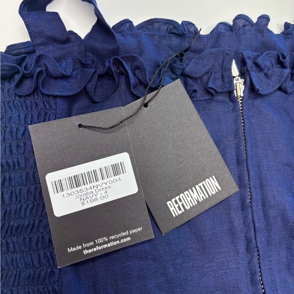 Reformationn Navy Blue Mini Dress size 4 - Picture 7 of 7